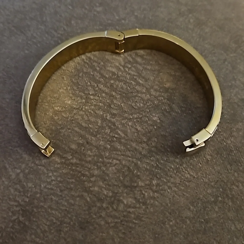 MICHAEL KORS Luggage Brown Leathet Bangle Clamper Bracelet MKJ2062